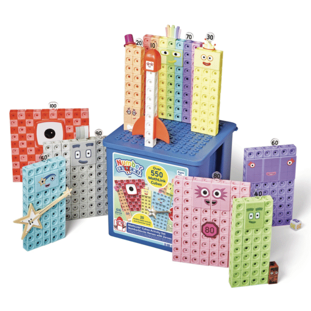 hand2mind Numberblocks Heroes with Zeroes MathLink Cubes Activity Set, Preschool Learning Activities, Math Manipulatives Kindergarten, Counting Blocks, Number Linking Cubes, Kids Educational Toys