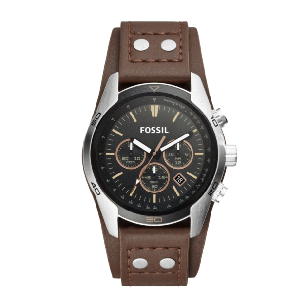 Fossil Men's Coachman Quartz Stainless Steel and Leather Chronograph Watch