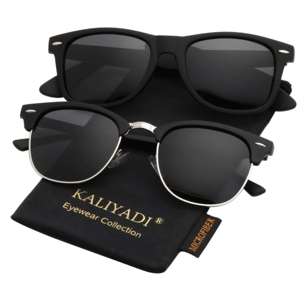 KALIYADI Polarized Sunglasses for Men and Women Semi-Rimless Frame Driving Sun glasses UV Blocking