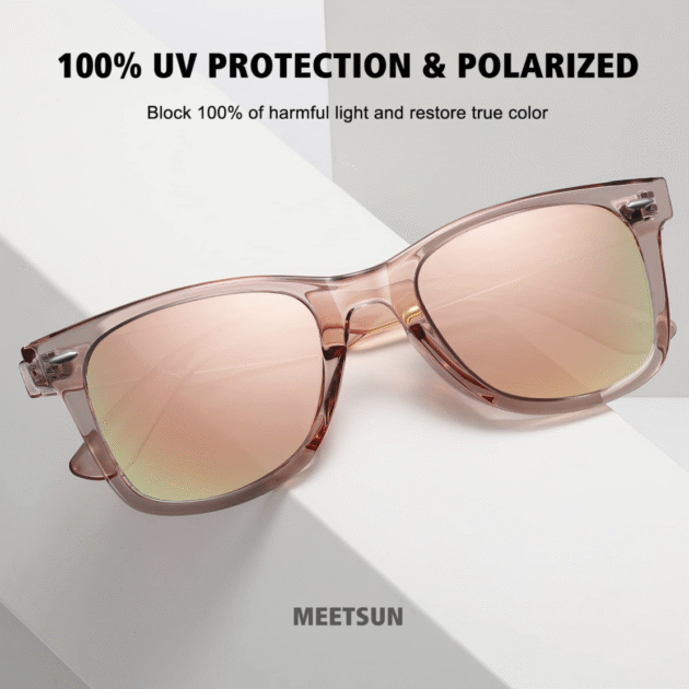 MEETSUN Retro Polarized Sunglasses for Women Men Classic Mirror Lens Driving Trendy Sun Glasses UV Protection (3 Pack)