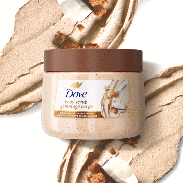 Dove Brown Sugar and Coconut Butter Body Scrub Exfoliates and Deeply Nourishes for Smooth, Radiant Skin 15 oz