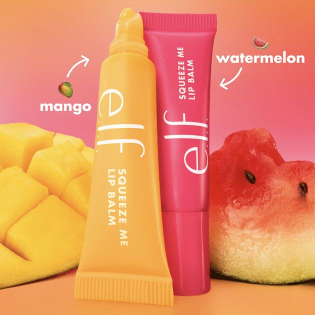 e.l.f. Squeeze Me More Lip Balm Duo, Moisturizing Balm For A Sheer Tint Of Color, Made With Hyaluronic Acid, Vegan & Cruelty-Free, Mango & Watermelon