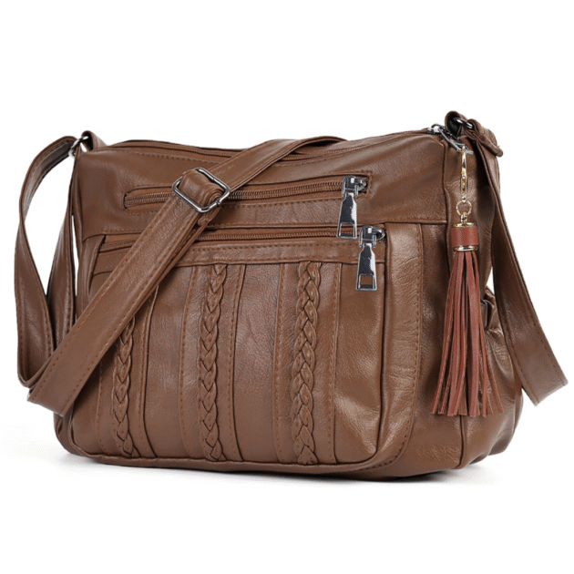 ELDA Purses for Women Pocketbooks Soft PU Leather Ladies Crossbody Purse Multi Pocket Shoulder Bag