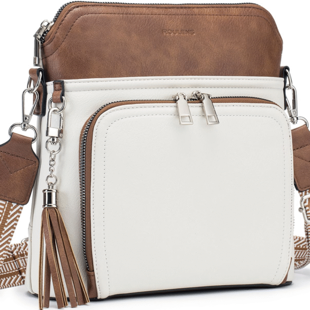 Roulens Crossbody Purse for Women Vegan Leather Medium Crossbody Wallet Bag for Travel Women Shoulder Handbags with Tassel